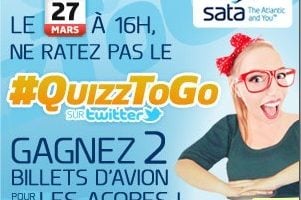 Le 27 Mars rendez vous pour le #QuizzToGO avec Sata !