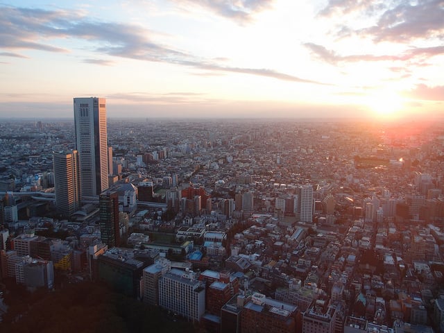 coucher du soleil shinjuku tokyo - blog GO Voyages