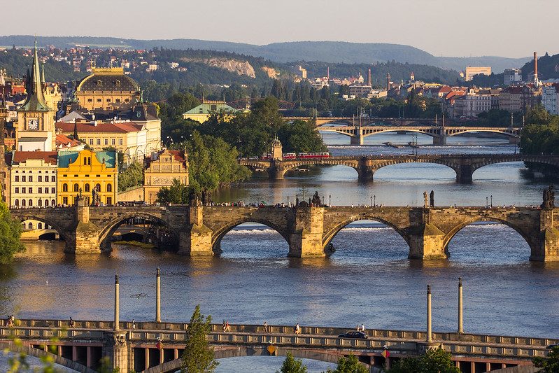 Vue de Prague depuis le parc Letná 