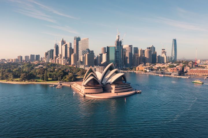 vue aérienne de l'Opéra de Sydney