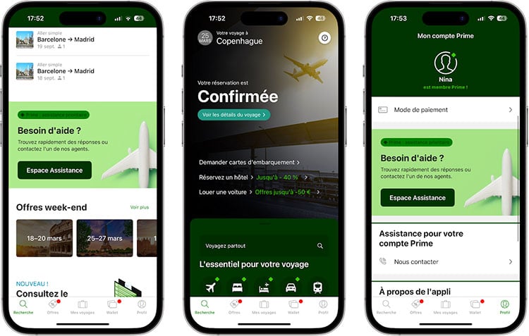 Comment accéder à la section d'assistance dans l'application GO Voyages